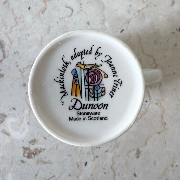 Dunoon Art Nouveau Style Stoneware Mug Vintage Charles Rennie Mackintosh Design - Picture 2 of 8